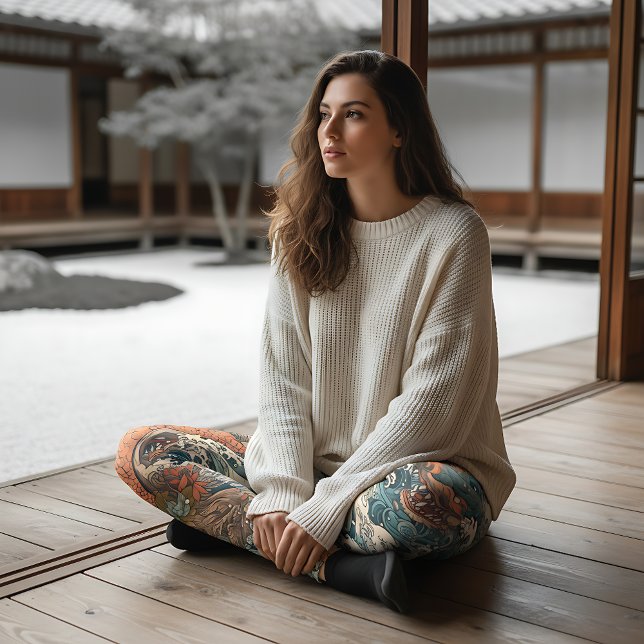 Legging Criações do Mar de Tatuagem Japonês (Criador carregado)