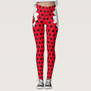 Legging crianças Cute Ladybug Bolinhas Daisy Flower Padrão