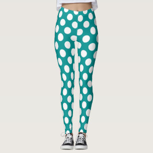 Legging Criar sua cor das bolinhas - caneleiras da cerceta