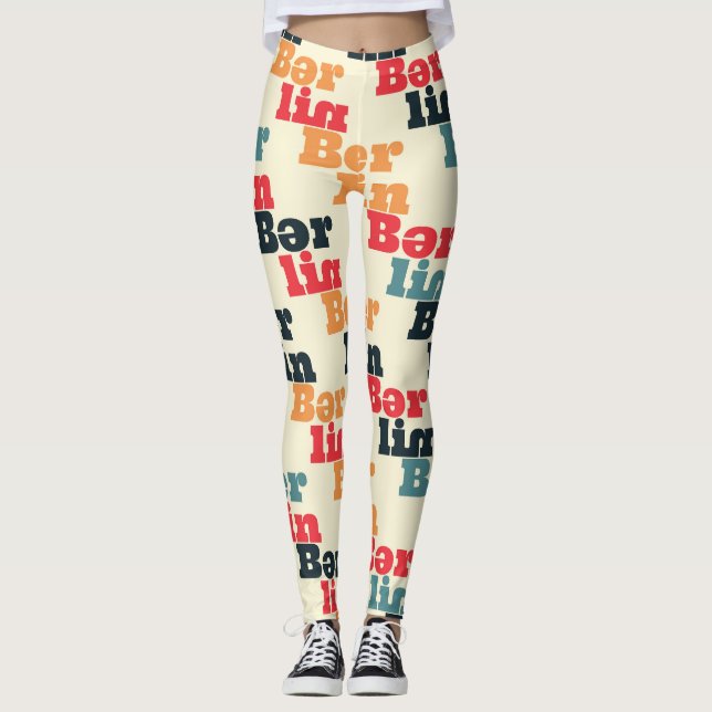 Legging Criativo Digital de Berlim, Padrão de Impressão. (Frente)