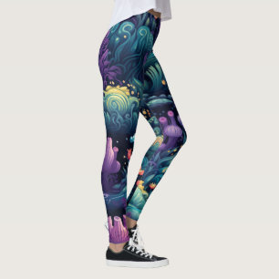 Legging Crie Seu Próprio Floral Multicolorido Floresta Mág