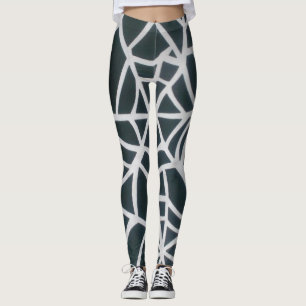 Legging Crie seu próprio legal jato-preto-aranha branca