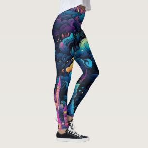 Legging Crie Seu Próprio Reino de Fadas do Castelo Rosa Az