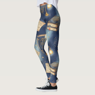 Legging Crie Seus Próprios Estudos de Feitiços Mágicos Azu