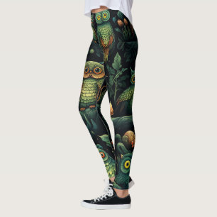 Legging Crie Seus Próprios Pássaros Corujas Duendes Selvag