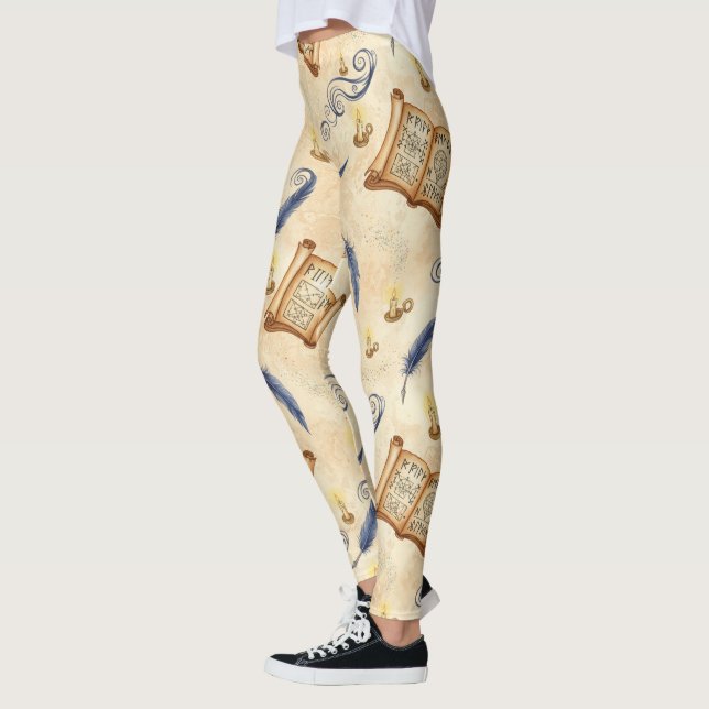 Legging Crie Seus Próprios Pergaminhos de Feitiços Mágicos (Esquerda)