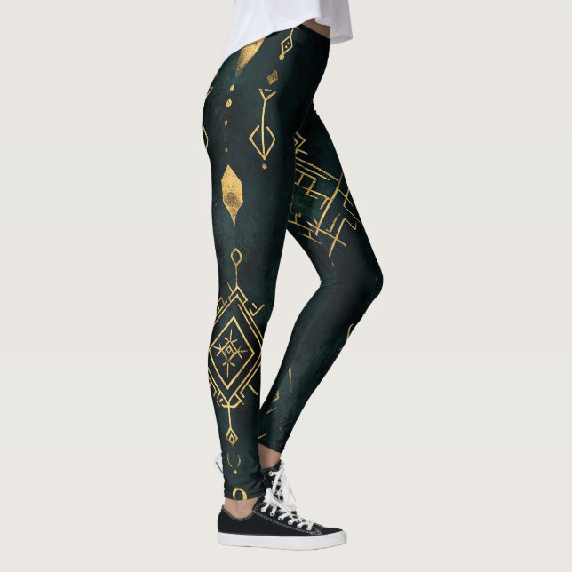 Legging Crie Seus Próprios Símbolos Arcanos Dourado Turque (Direita)