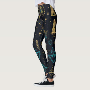 Legging Crie Seus Próprios Símbolos Mágicos Preto Azul e D