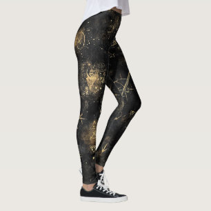 Legging Crie Seus Próprios Símbolos Misteriosos Dourados P