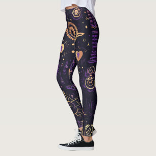 Legging Crie Seus Próprios Símbolos Sagrados Roxo e Dourad