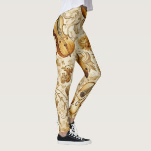Legging Crie Sua Própria Colagem de Instrumento Musical Do
