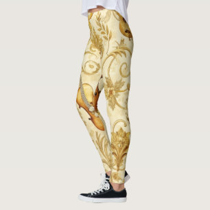 Legging Crie Sua Própria Colagem Floral de Instrumentos Do