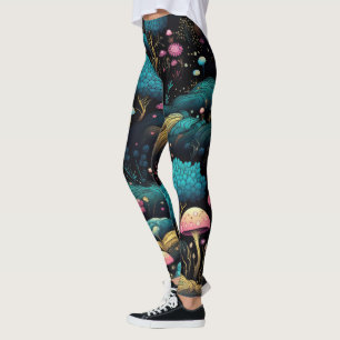 Legging Crie Sua Própria Floresta Mágica Cogumelos Rosa Pr