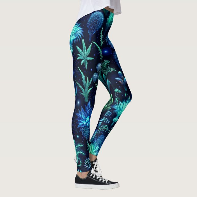 Legging Crie Suas Próprias Flores Silvestres Etéreas Azul- (Direita)