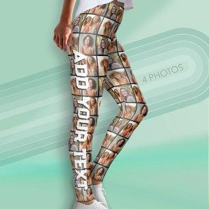 Legging Crie uma Colagem de Fotos Personalizada com 4 Foto