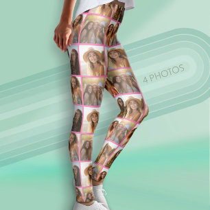Legging Crie uma Colagem de Fotos Personalizada com 4 Foto