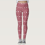 Legging Crimson Fair Isle<br><div class="desc">Allover de leggings de impressão num feriado divertido isle impressão. Perfeito para sua próxima festa feia de suéter de Natal ou só para espalhar alegria o inverno todo!</div>