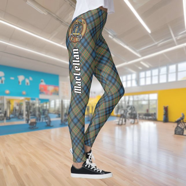 Legging Crista do Clã MacLellan sobre Tartan Antigo (Criador carregado)