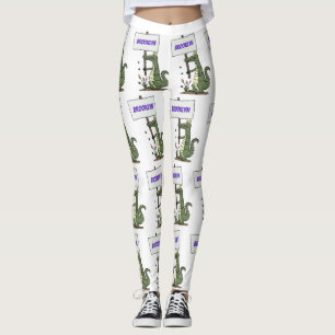 Legging Crocodilo engraçado, alinhador com cartoon