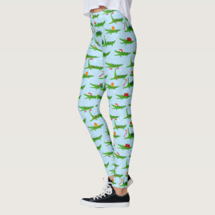 Legging Crocodilos Festivos no Padrão de Figurinos de Nata