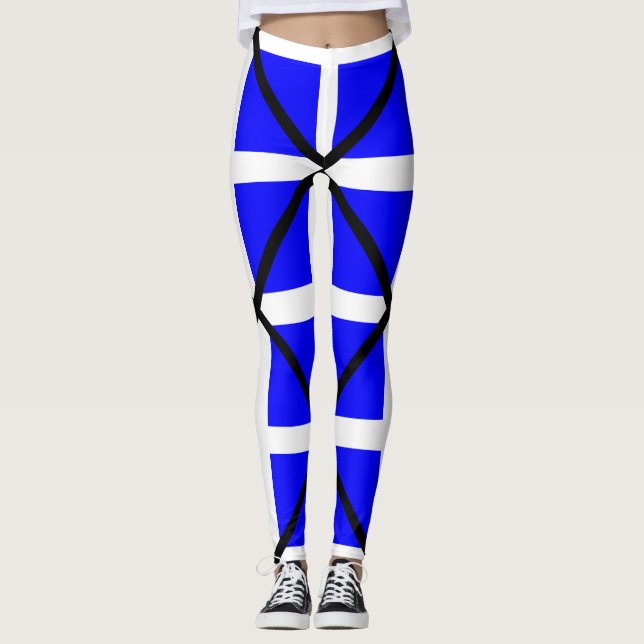 Legging Cruz branca azul (Frente)