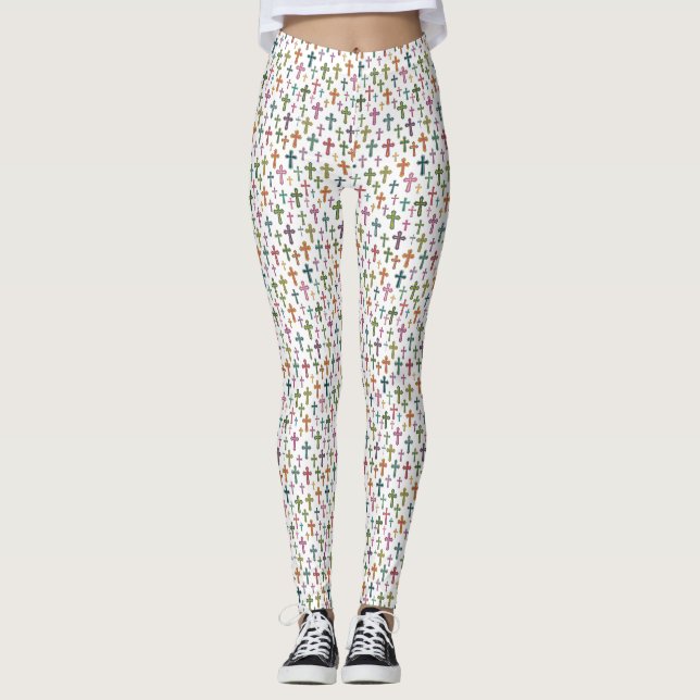 Legging Cruz colorida de Páscoa estampada (Frente)