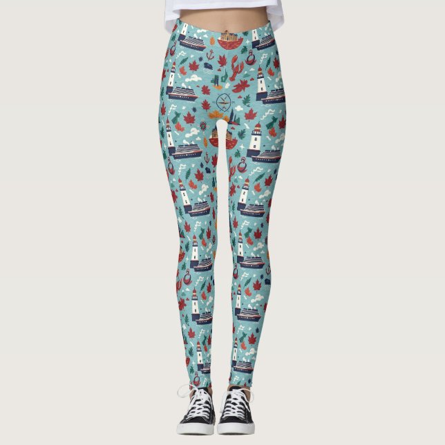 Legging Cruzeiro Canadá Nova Inglaterra Outono Design do N (Frente)