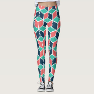 Legging Cubo Geométrico na moda Moderno