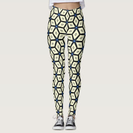 Legging Cubos de marfim em um fundo azul