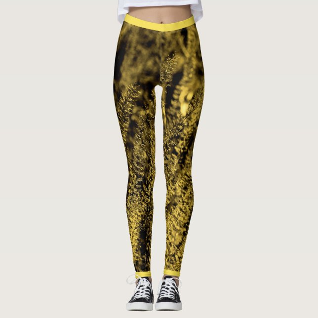 Legging Cuecas de Grama Mágica Dourada (Frente)