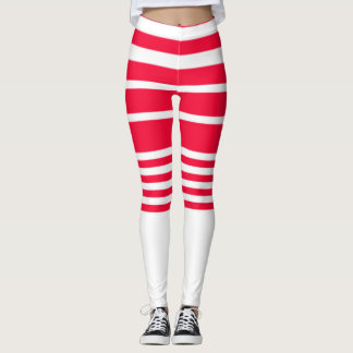 Legging Cuecas Listradas de Vermelho e Branco