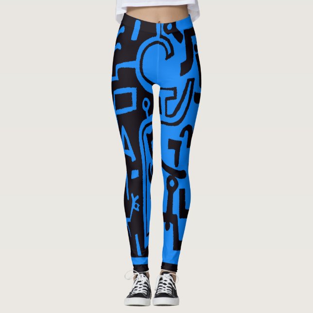 Legging Cuecas Paul Klee Preto e Azul (Frente)