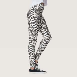 Legging CULTURA DE MODA DE ESTILO DE VIDA - preto