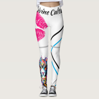 Legging Cultura Divina Grande Gato Beijinhos Brilhante Grá