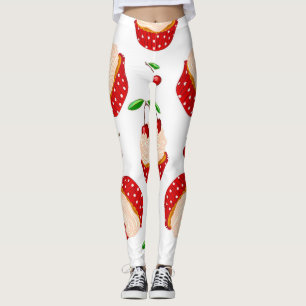 Legging Cupcake Com Padrão de Cerejas