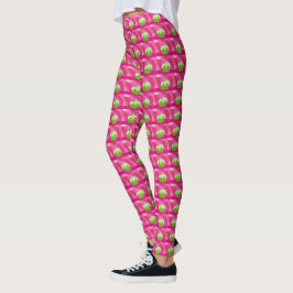 Legging Cupcakes cor-de-rosa e verde doces