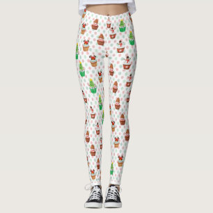 Legging Cupcakes Festivos Yummy nas Bolinhas Vermelhas e V