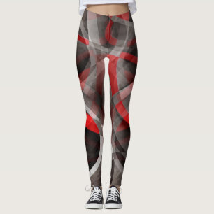 Legging Curvas Camadas Vermelhas Brancas e Cinzas dos Anos