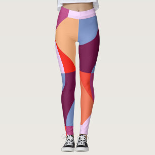 Legging Curvas coloridas altivos e linhas Leggins do teste