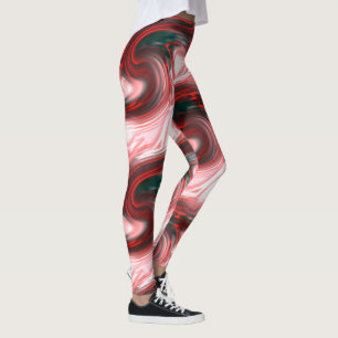 Legging Curvas de S vermelhas, pinceladas e vidro rosado c