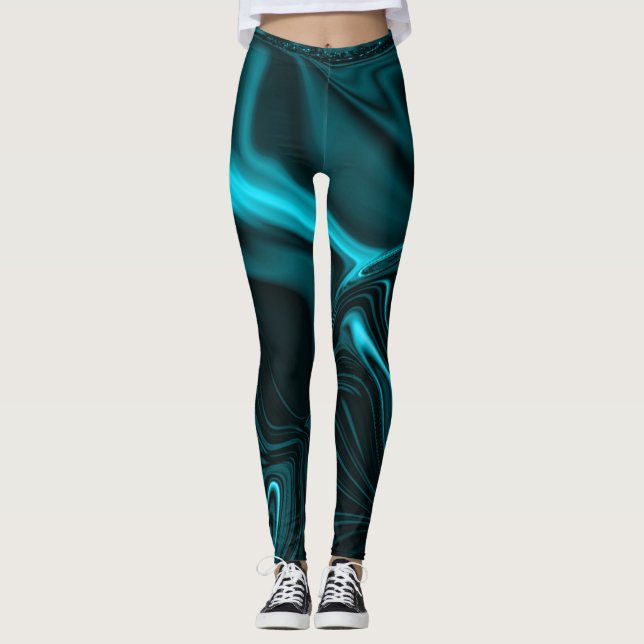 Legging Curvas em azul-turquesa escuro, céu profundo ou ci (Frente)