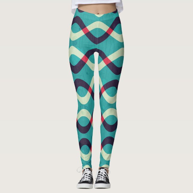 Legging Curvas Retroativas: Efeito Padrão Grunge. (Frente)
