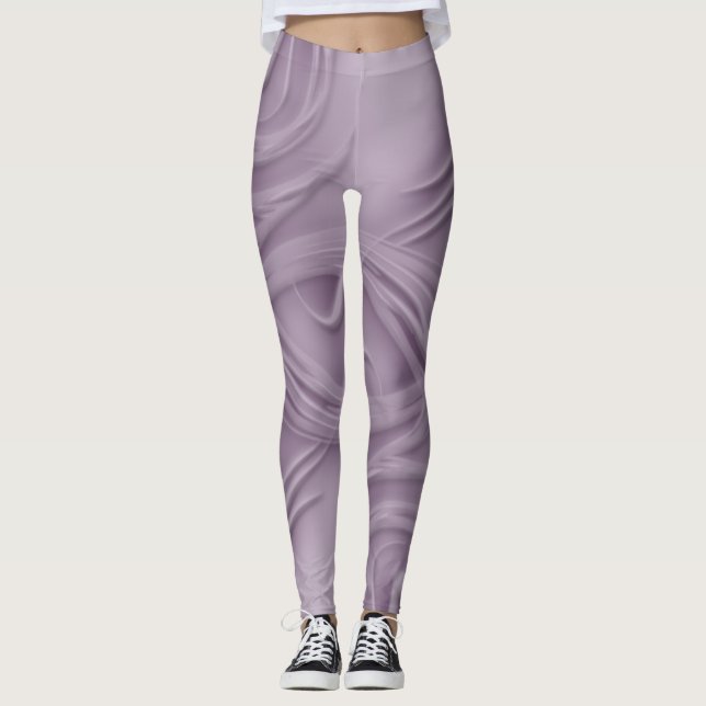 Legging Curvas Sobre Trabalho de arte Roxo (Frente)