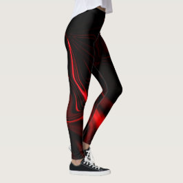 Legging Curvas vermelhas ou ondulações em fundo escuro.