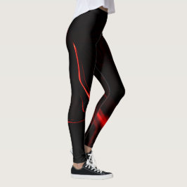 Legging Curvas vermelhas ou ondulações no escuro mais verm