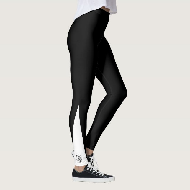 Legging Custom Company Logo Black and White (Direita)