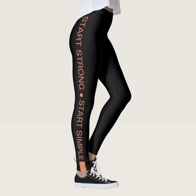 Legging Custom Fitness Studio Slogan Orange on Black (Direita)