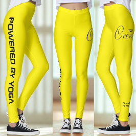 Legging Custom Print Yoga Crew Bright Yellow