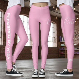 Legging Custom Print Yoga Crew Soft Light Pink