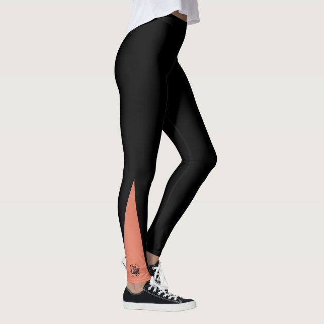 Legging Custom Small Business Logo Orange & Black (Direita)